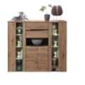 Innostyle Memphis Highboard Holzwerkstoff Artisan Eiche Optik/Graphit - LED Beleuchtung