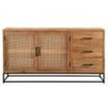 SIT Möbel CANE Sideboard Mango lackiert mit Rattan-Front, Gestell Metall