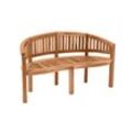 Möbilia Gartensitzbank in Bananenform Teak natur 150 cm