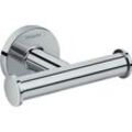 Handtuchhaken HANSGROHE, silber (chrom), H:5,5cm L:7,7cm, Haken, kratzfest und rostfrei, doppelt, chrom