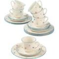 Kaffeeservice SELTMANN WEIDEN "Geschirr-Set, 18 Teile, Marieluise Streublume", bunt (weiß, bunt), 18 tlg., Porzellan, Geschirr-Sets, Blumen, Made in Germany