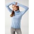 Rollkragenpullover KANGAROOS Gr. 32/34 (XS), blau (hellblau) Damen Pullover in klassischer Form