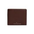 Geldbörse TOMMY HILFIGER "Men TH PREMIUM CC FLAP AND COIN Bifold Wallet" braun (cognac) Kleinlederwaren Herren Portemonnaie Leder