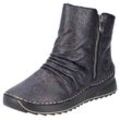 Winterboots RIEKER Gr. 36, schwarz (schwarz kombiniert) Damen Schuhe Plateaustiefelette, Print-Boots mit Außenreißverschluss