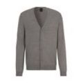 Strickjacke BOSS ORANGE "Avac_CD" Gr. L, grau (light, pastel grey051) Herren Strickjacken mit tiefem V-Ausschnitt