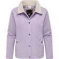 Cordjacke RAGWEAR "Walinea Corduroy", Damen, Gr. L (40), lila (lavender), Cord, Fleece, Außenmaterial: 100% Baumwolle, Innenfutter: 100% Polyester, Wattierung: 100% Polyester, casual, gerade hüftlang, ohne Ausschnitt, Jacken, Stylische Damen Jacke aus Cord mit Teddyfell-Kragen