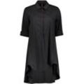 Longbluse IMPERIAL "IMP-C ED3ABF" Gr. L (40), schwarz (nero 1900), Damen, Web, Obermaterial: 79% Baumwolle, 18% Polyamid, 3% Elasthan, unifarben, clean, gepflegt, leicht glänzend, Blusen, glockenförmige Long-Form