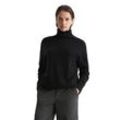 Rollkragenpullover MARC O'POLO DENIM "aus softem Schurwolle-Mix" Gr. L, schwarz Damen Pullover