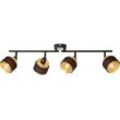 Deckenstrahler BRILLIANT "Grove" Lampen Gr. H: 17,2cm, goldfarben (schwarz goldfarben) Breite 87 cm, E14, MetallTextil, schwarz