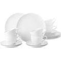 Kaffeeservice SELTMANN WEIDEN "Geschirr-Set, Service Liberty", weiß, 18 tlg., Porzellan, Porzellan, Geschirr-Sets, zeitlose Formensprache, Made in Germany, 18 Teile, für 6 Personen