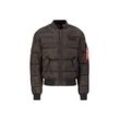 Bomberjacke ALPHA INDUSTRIES "Alpha Industries Men - Bomber Jackets MA-1 Puffer Camo" Gr. L, grün (schwarz olive camo) Herren Jacken