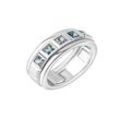 Fingerring CELESTA Gr. 54, silber (silbergrau, blau), Fingerringe, Damen, 054 (17,2), Silber 925 (Sterlingsilber)