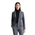 Jerseyblazer MARC O'POLO "aus Organic Cotton-Mix" Gr. 32, blau, Damen, Obermaterial: 90% Baumwolle, 8% Polyester, 2% Elasthan, Fischgratmuster, Blazer