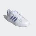 Sneaker ADIDAS SPORTSWEAR "GRAND COURT CLOUDFOAM LIFESTYLE COMFORT" Gr. 38, cloud weiß, blau spark metallic, Schuhe Design auf den Spuren des adidas Superstar