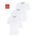 T-Shirt H.I.S Gr. 6/L, weiß Herren Shirts mit V-Ausschnitt aus Baumwolle, Unterhemd, T-Shirt