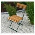 Biergarten Stühle Grenoble - 40 x 57,5 x 85 cm (B x T x H) - 2er-Set Klappstühle aus Robinienholz - grünes oder verzinktes Flachstahlgestell