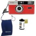 AGFAPHOTO Kamera Set mit Color Film + Batterie 35mm Rot Analoge