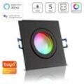 Einbauspot IP44 eckig - Farbe: schwarz - LED Leuchtmittel: GU10 5W RGB+CCT Smart...