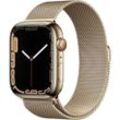 Apple Watch Series 7 (2021) GPS + Cellular 45 mm - Rostfreier Stahl Gold - Milanaise Armband Gold