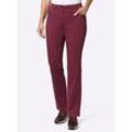 Bequeme Jeans CASUAL LOOKS, Damen, Gr. 50, Normalgrößen, rot (bordeaux), 98% Baumwolle, 2% Elasthan, unifarben, lang, Jeans