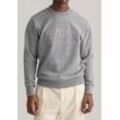 Sweatshirt GANT "D1. TONAL ARCHIVE SHIELD C-NECK" Gr. 5XL, grau (grau melange), Herren, Sweatware, Obermaterial: 100% Baumwolle, Sweatshirts, mit Logostickerei auf der Brust