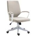 Bürostuhl Schreibtischstuhl Home-Office-Stuhl Beige+Weiß 62x69x92-102 cm