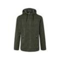 Strickfleece-Jacke - Khaki/Meliert - Gr.: M