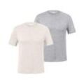 2 Funktionsshirts mit RWS-Wolle Hellgrau/Meliert - Gr.: L