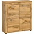 Highboard INOSIGN "Aosta, Höhe 88 cm, in verschiedenen Farbausführungen", braun (wotan eiche), B:80cm H:88cm T:35cm, FSC-zertifizierter Holzwerkstoff, Sideboards, mit 2 Türen und 3 Fächern, Wohnzimmer, Kommode, Schrank