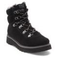 Schnürboots ROXY "BRADIE", Damen, Gr. 36, schwarz, Leder, unifarben, sportlich, Schuhe, Winterstiefel, Schnürstiefel, Winterschuhe, gefüttert