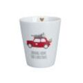 Krasilnikoff Happy Mug, Driving Home for Christmas, Red, 330 ml