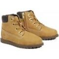 Schnürboots TIMBERLAND "POKEY PINE MID LACE UP WITH ZIP BOOT" Gr. 28, gelb (wheat), Damen, Leder, Synthetik, Schuhe, Winterstiefel, Schnürstiefel, Winterschuhe