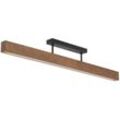 Deckenlampe Metall Holz led Schwarz Walnuss länglich 3000 k warmweiß 2807 lm Modern Deckenleuchte