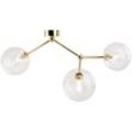 Deckenleuchte Metall Glas in Gold G9 3-flammig Kugel Schirm Modern Deckenlampe