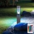 Wegeleuchte dimmbar mit Fernbedienung Außenlampe led Sockelleuchte Edelstahl Stehleuchte anthrazit, rauch, rgb Farbwechsel, 8,5W 806Lm warmweiß, DxH