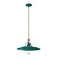 Licht-erlebnisse - Pendelleuchte Metall Keramik E27 d: 40 cm rund Petrol Shabby Antik Vintage Design Keramiklampe