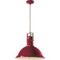 Licht-erlebnisse - Pendelleuchte Metall Keramik d: 40 cm h: max. 156 cm Bordeaux Shabby Antik E27 rund Vintage