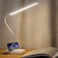 Dolaso - USB-wiederaufladbare kabellose LED-Schreibtischlampe, 2000 mAh, batteriebetrieben, Touch-Steuerung, 3 Farben, 6 einstellbare Helligkeit,