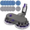 Keyoung - Wischaufsatz für Dyson V7 V8 V10 V11 V15 Staubsauger, Elektrischer Bodenwischer, abnehmbarem Wassertank und 12 waschbaren Mops