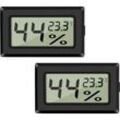 Memkey - 2er-Pack LCD-Temperatur-Feuchtigkeitsthermometer, Mini-Digitalthermometer, Hygrometer und Luftfeuchtigkeitsmesser für