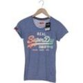 Superdry Damen T-Shirt, blau, Gr. 34