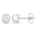 Paar Ohrstecker VIRA JEWELS "925-Sterling Silber rhodiniert glänzend Rosenquartz rosa rund", weiß (weiß, rosa), Ohrringe, Damen, ONE-SIZE, 0,88 ct, Silber 925 (Sterlingsilber)