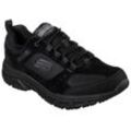 Sneaker SKECHERS "Oak Canyon", Herren, Gr. 41, schwarz, Leder, Textil, sportlich, Schuhe Modernsneaker Sneaker low, mit Memory Foam-Ausstattung, Freizeitschuh, Halbschuh, Schnürschuh