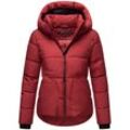 Steppjacke NAVAHOO "Lachperle XIV" Gr. L (40), rot (dunkelrot) Damen Jacken Kurze gesteppte Winterjacke mit hohem Kragen und Kapuze