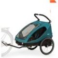 Fahrradkinder-Anhänger HAUCK "Dryk Duo, Ocean Green", grün (ocean grün), Baby, Fahrradanhänger, für 2 Kinder; inkl. Buggy-Rad