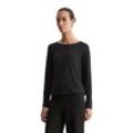 Longsleeve MARC O'POLO, Damen, Gr. S, schwarz, Jersey, Obermaterial: 94% Viskose, 6% Elasthan, regular fit, U-Boot-Ausschnitt, Langarm, Shirts