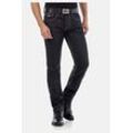 Regular-fit-Jeans CIPO & BAXX "Jeans", Herren, Gr. 28, Länge 32, schwarz, 100% Baumwolle, unifarben, casual, regular fit lang, Jeans