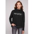 Kapuzensweatshirt SOCCX Gr. L, schwarz, Damen, Material: 85% Baumwolle, 15% Polyester, bedruckt, bestickt, Sweatshirts, mit Gummizug im Saum