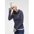 Hoodie KANGAROOS Gr. 32/34 (XS), blau (marine) Damen Sweatshirts Langarm, figurbetonter Schnitt, aus Baumwolle, mit Kapuze