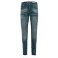 Destroyed-Jeans CIPO & BAXX "Jeans", Herren, Gr. 28, Länge 32, blau, 100% Baumwolle, unifarben, Basic, regular fit lang, Jeans, Straight-Jeans mit Destroyed-Effekten, CD493